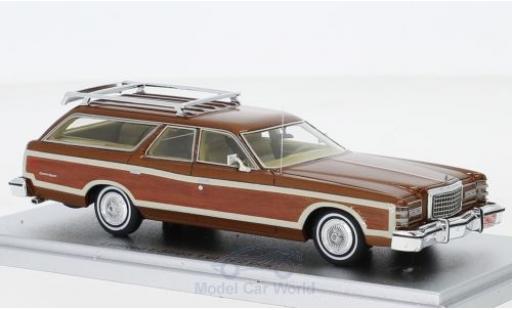 Diecast model cars Ford LTD Country Squire metallic bronze/Holzoptik 1978 1/43 Kess
