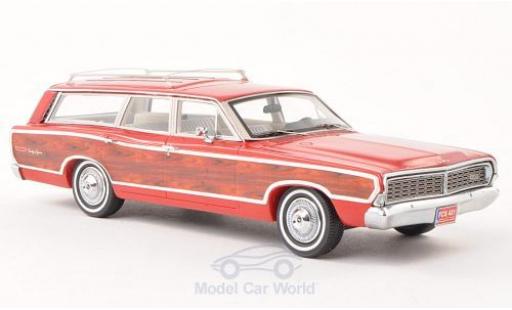 Diecast model cars Ford LTD Country Squire red/Holzeffekt 1968 without Vitrine 1/43 Kess