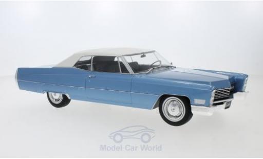 Diecast model cars Cadillac Deville Convertible metallic blue/white 1968 with Softtop 1/18 KK Scale