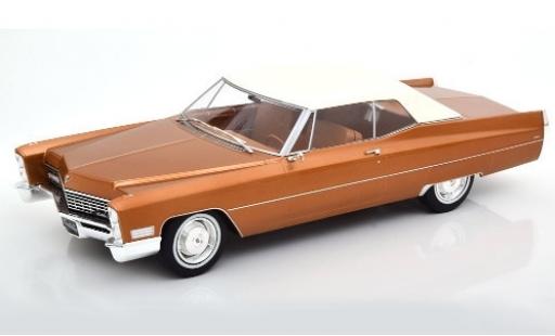 Diecast model cars Cadillac Deville Convertible metallic brown/white 1967 hood ferm&Atilde;&copy; 1/18 KK Scale