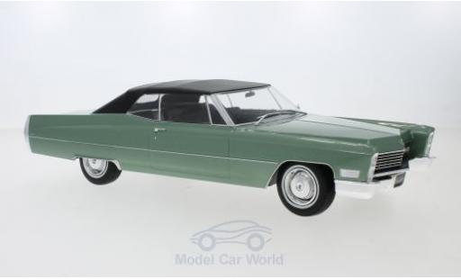 Diecast model cars Cadillac Deville Convertible metallic green/black 1968 with Softtop 1/18 KK Scale