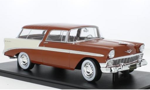 Diecast model cars Chevrolet Bel Air Station Wagon Nomad metallise brown/beige 1956 1/18 KK Scale