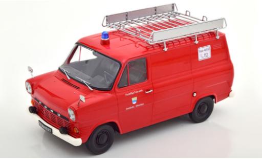 Diecast model cars Ford Transit Kastenwagen MK 1 van red Fire brigade Stadtlohn 1965 avec Rack de toit 1/18 KK Scale