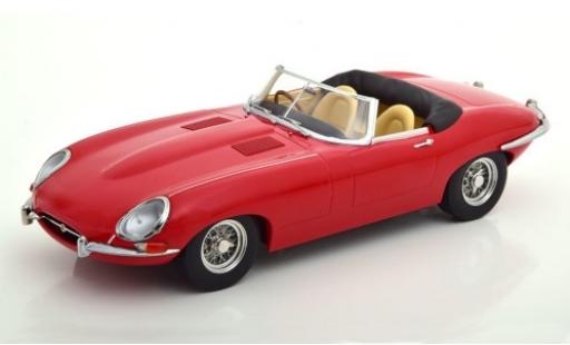 Diecast model cars Jaguar E-Type Roadster Series I red RHD 1961 hood ouvert 1/18 KK Scale