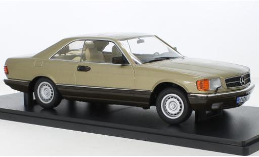 Diecast model cars Mercedes 560 Coupe SEC (C126) gold 1987 1/18 KK Scale