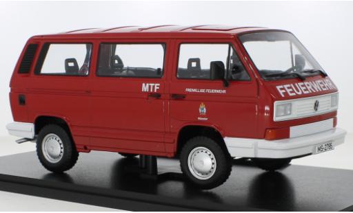 Diecast model cars Volkswagen T3 B Bus Syncro Fire brigade M&Atilde;&frac14;nster 1987 1/18 KK Scale