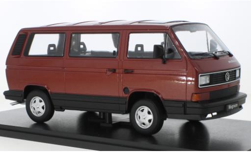 Diecast model cars Volkswagen T3 B Multivan Magnum metallise red 1987 1/18 KK Scale