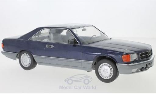 Diecast model cars Mercedes 560 Coupe SEC (C126) metallic blue 1/18 KK Scale