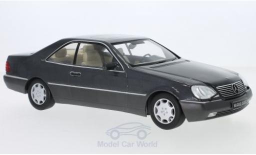 Diecast model cars Mercedes 600 AMG SEC (C140) metallic anthracite 1992 1/18 KK Scale