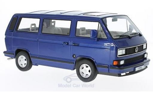 Diecast model cars Volkswagen Bulli Classic T3 Multivan metallic blue 1992 1/18 KK Scale