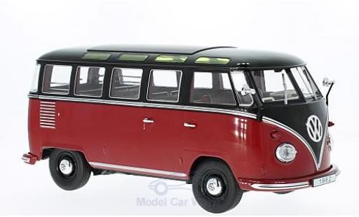 Diecast model cars Volkswagen T1 B red/black 1962 Samba 1/18 KK Scale