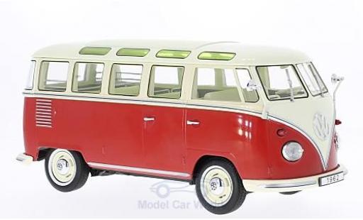 Diecast model cars Volkswagen T1 B red/beige 1962 Samba 1/18 KK Scale