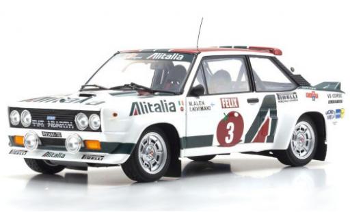 Diecast model cars Fiat 131 Abarth No.3 Alitalia Alitalia Rally WM Rally Finnland 1978 M.Alen/I.Kivim&Atilde;&curren;ki 1/18 Kyosho