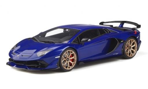 Diecast model cars Lamborghini Aventador SVJ metallic blue 1/18 GT Spirit