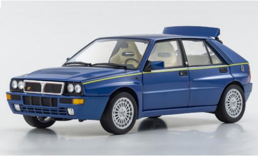 Diecast model cars Lancia Delta HF Integrale metallic blue/yellow 1/18 Kyosho