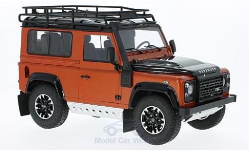 Diecast model cars Land Rover Defender 90 Adventure metallic orange/black 1/18 Kyosho