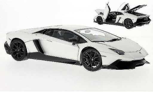 Lamborghini Aventador LP720-4 1/18 Autoart 50? Anniversario matt-white/matt-black 2013 diecast model cars