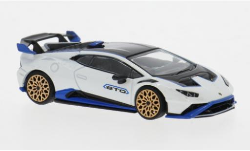 Diecast model cars Lamborghini Huracan STO white/blue 1/64 Mini GT