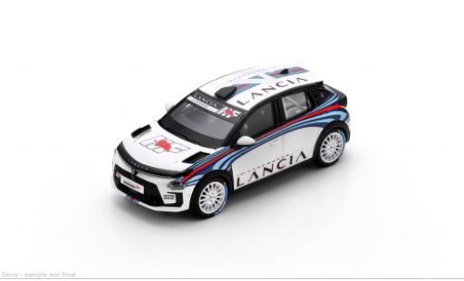 Diecast model cars Lancia Ypsilon HF Rally Rally4 Presentation white/Dekor 1/43 Spark