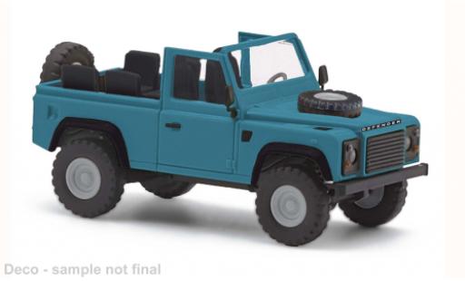 Diecast model cars Land Rover Defender 90 turquoise/black 1983 1/87 Busch