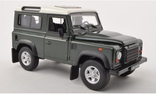 Land Rover Defender Base 1/24 Welly green/white diecast model cars