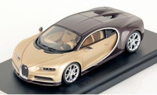Diecast model cars Bugatti Chiron coupe metallic beige/brown 1/43 Look Smart