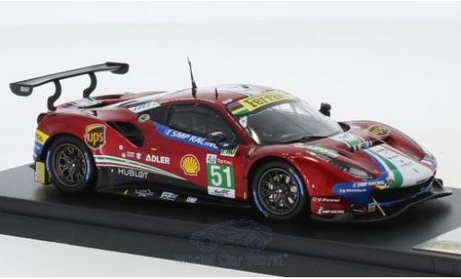 Diecast model cars Ferrari 488 GTE EVO No.51 AF Corse 24h Le Mans 2018 A.Pier Guidi/J.Calado/D.Serra 1/43 Look Smart