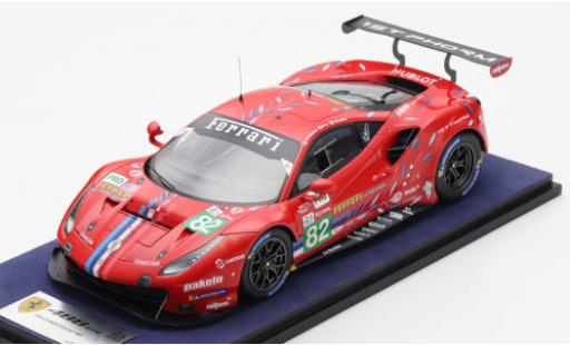Diecast model cars Ferrari 488 GTE EVO No.82 Risi Competizione 24h Le Mans 2020 S.Bourdais/J.Gounon/O.Pla 1/18 Look Smart