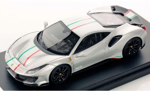 Diecast model cars Ferrari 488 Pista Piloti grey/Dekor 1/43 Look Smart