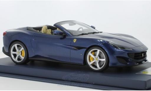 Diecast model cars Ferrari Portofino Cabriolet metallic blue 2018 1/18 Look Smart