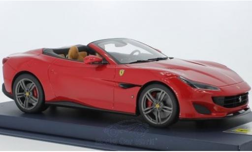 Diecast model cars Ferrari Portofino Cabriolet red 2018 Interieur beige 1/18 Look Smart