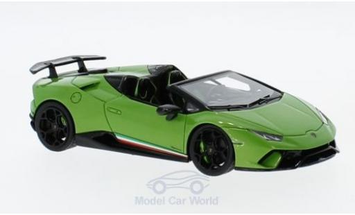Diecast model cars Lamborghini Huracan Performante Spyder metallic green 1/43 Look Smart