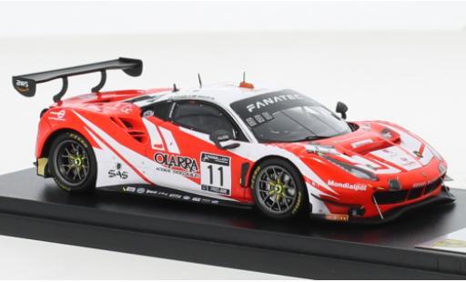 Diecast model cars Ferrari 488 GT3 EVO No.11 Kessel Racing 24h Spa 2021 1/43 Look Smart