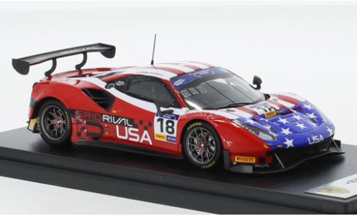 Diecast model cars Ferrari 488 GT3 No.18 Team USA FIA Motorsport Games GT Cup Vallelunga 2019 1/43 Look Smart