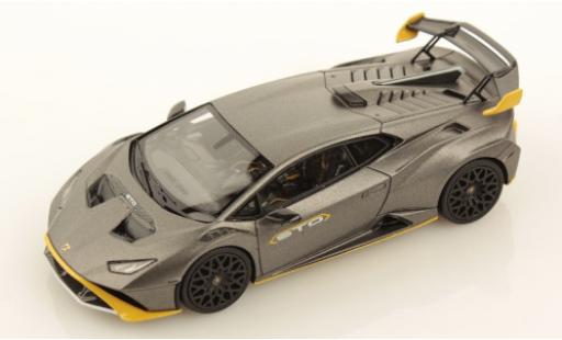Diecast model cars Lamborghini Huracan STO matt-grey/yellow 2021 1/43 Look Smart