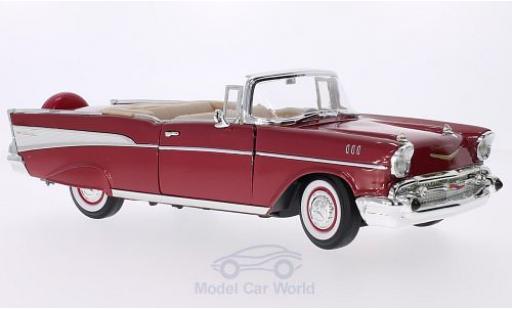 Diecast model cars Chevrolet Bel Air Convertible metallic red/white 1957 1/18 Lucky Die Cast