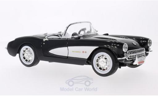 Diecast model cars Chevrolet Corvette Convertible black/white 1957 1/18 Lucky Die Cast