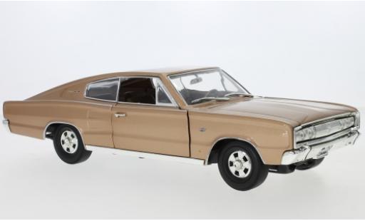 Diecast model cars Dodge Charger Coupe metallic beige 1966 1/18 Lucky Die Cast