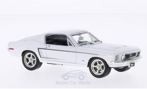 Diecast model cars Ford Mustang Fastback 2+2 white 1968 1/43 Lucky Die Cast