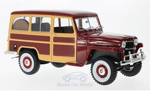 Diecast model cars Jeep Willys Station Wagon red/Holzoptik 1955 1/18 Lucky Die Cast