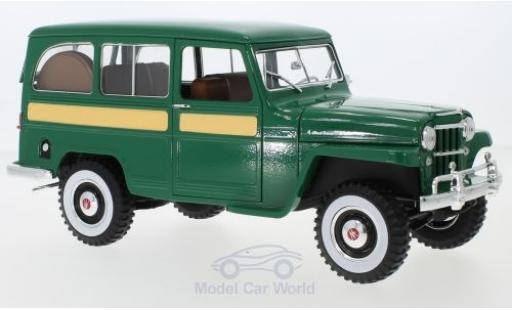 Diecast model cars Jeep Willys Station Wagon green 1955 1/18 Lucky Die Cast