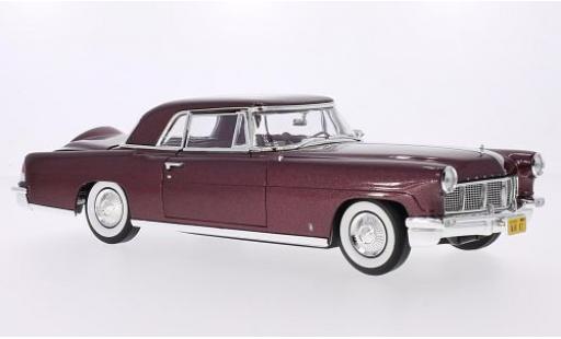 Diecast model cars Lincoln Continental 1956 Mark II metallic red 1/18 Lucky Die Cast