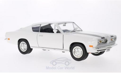 Diecast model cars Plymouth Barracuda 1969 white/black 1/18 Lucky Die Cast
