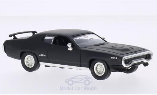 Diecast model cars Plymouth GTX 1971 matt-black without Vitrine 1/43 Lucky Die Cast