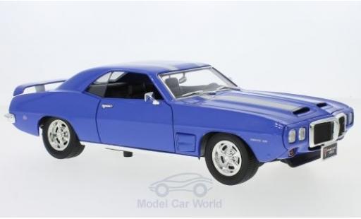 Diecast model cars Pontiac Firebird 1969 Trans Am metallic blue/grey 1/18 Lucky Die Cast
