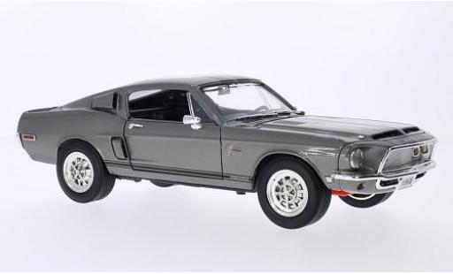Diecast model cars Shelby GT GT500KR -500KR with blacken stripes metallic grey 1968 1/18 Lucky Die Cast