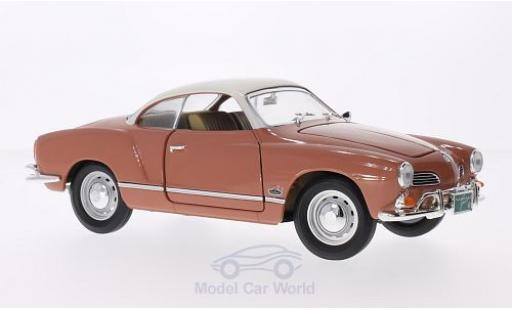 Diecast model cars Volkswagen Karmann Ghia Base Ghia brown/white 1966 1/18 Lucky Die Cast