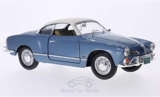 Diecast model cars Volkswagen Karmann Ghia Base Ghia metallic blue/white 1966 1/18 Lucky Die Cast