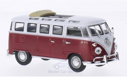 Diecast model cars Volkswagen T1 B Samba folding roof ge&Atilde;&para;ffnet red/white 1962 1/43 Lucky Die Cast