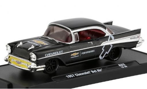 Diecast model cars Chevrolet Bel Air Coupe metallic black Performance 1957 1/64 M2 Machines